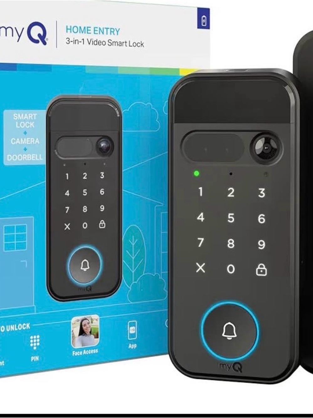 Home Entry 3-in-1 Video Smart Lock — Black